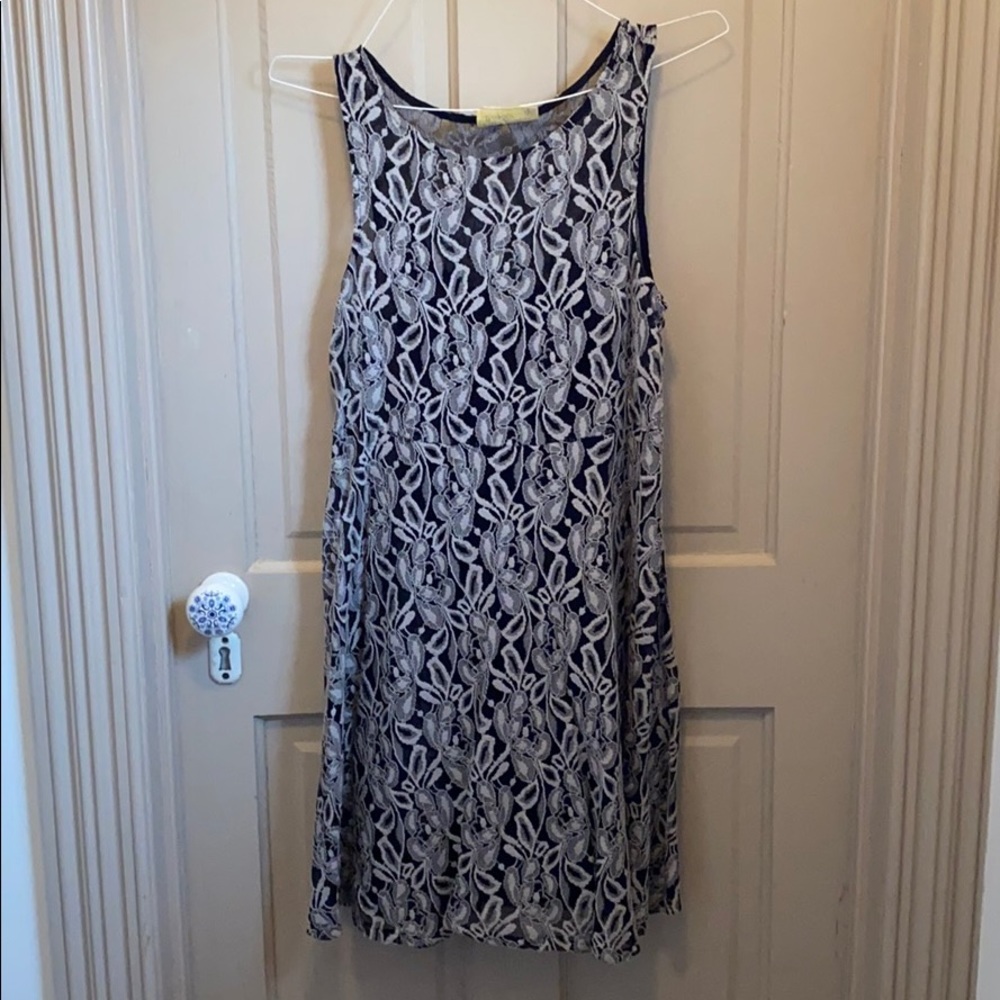 Free People Black floral lace pattern Dress w/slip